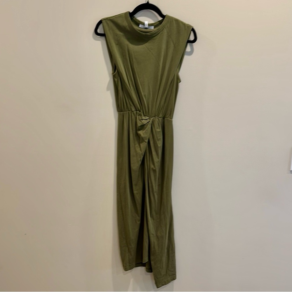 Derek Lam Crosby Sleeveless T-Shirt Dress, Olive Green, Size XS